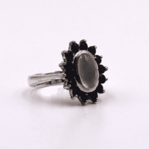 Sterling Silver Ring with Moonstone & Blue Sapphire (AS-RL 08)