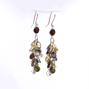 Gem Studded Silver Earring (M-EL 02)