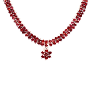 Silver Necklace with Garnets (M-NL 03)
