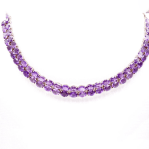 Silver Necklace with Amethysts (M-NL 04)