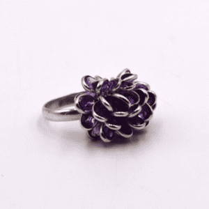 Sterling Silver Ring with Amethyst (M-RL 01A)