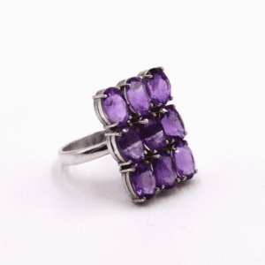 Sterling Silver Ring with Amethyst (M-RL 03A)