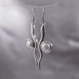 Silver Earring with Pearl (P-EL 57)