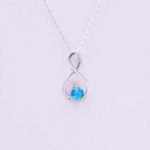 Silver Pendant with Blue Topaz (P-PL 322)