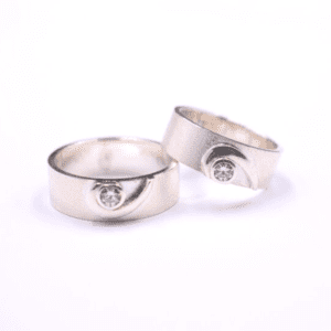 Sterling Silver Couple Rings with Cubic Zirconia (P-RL 210)