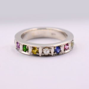 Sterling Silver Ring with Nawarathna Stones (P-RL 12)
