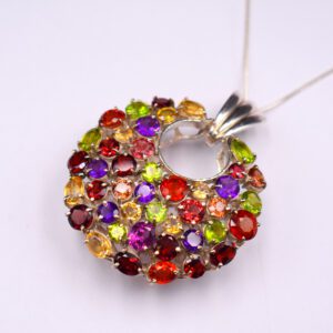 Silver Pendant with Ceylon Stones (M-PL 20)