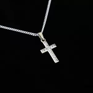 Silver Cross Pendant with Cubic Zirconia(CA-PF 72)