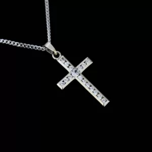 Silver Cross Pendant with Cubic Zirconia(CA-PF 73)